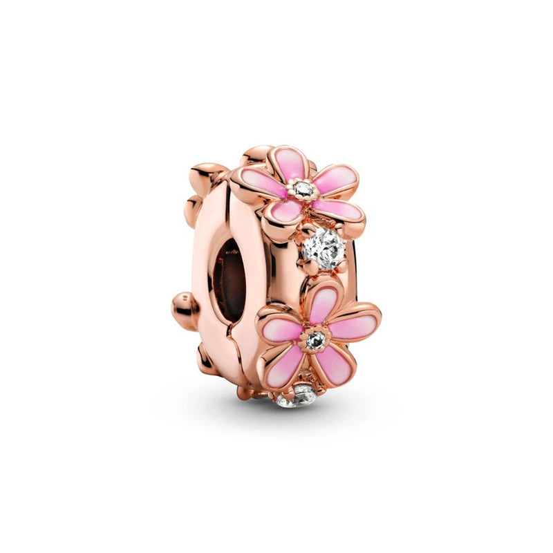 Hot Sale Rose Gold Charm Beads Fit Original 925 Silver Bracelet Women Jewelry