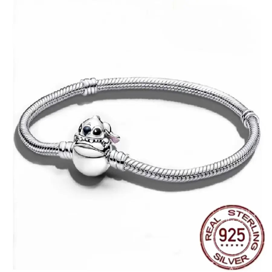 925 fine heart-shaped snake bone bracelet for women
