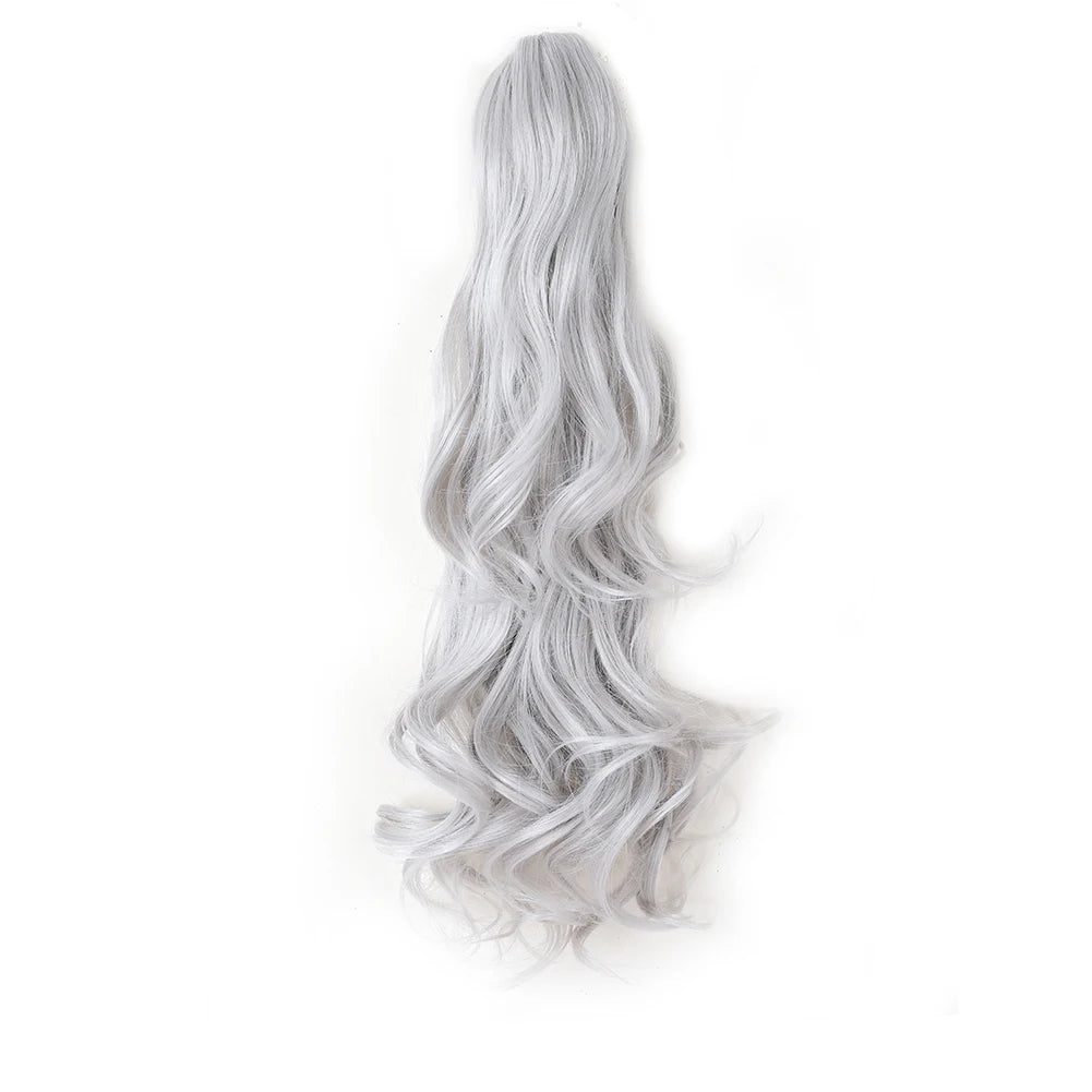 Ponytail Extension Synthetic Claw Clip in Hairpiece Curly Wavy.