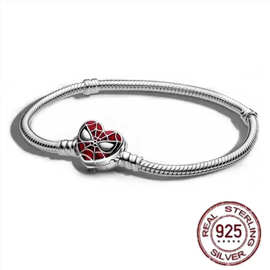 925 fine heart-shaped snake bone bracelet for women