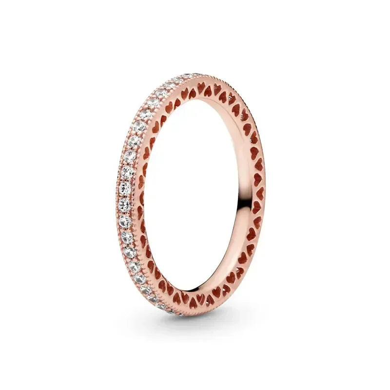 Exquisite 925 sterling silver rose gold women&