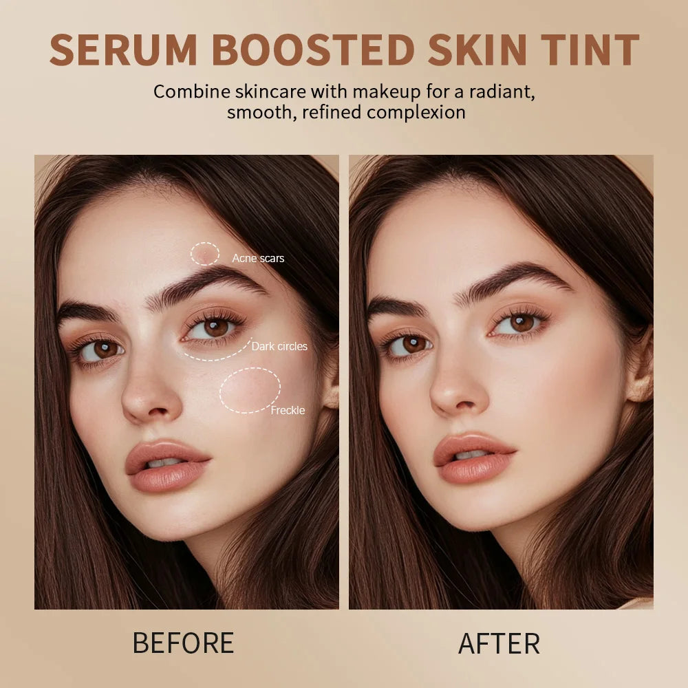 Stick Serum Boosted Skin Tint Foundation, Smooth Plumper Hight Coverage.