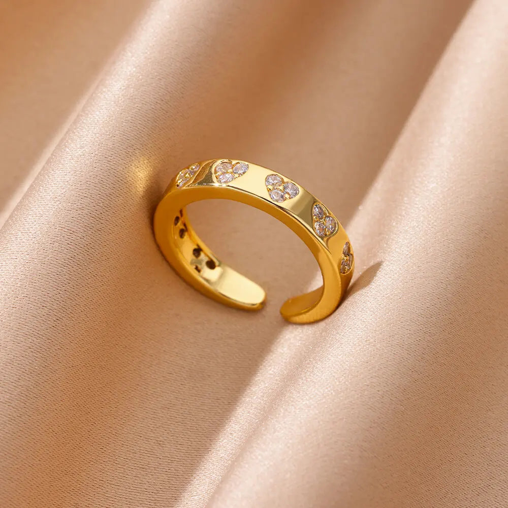 Rings For Women Stainless Steel Gold Aesthetic Jewlery