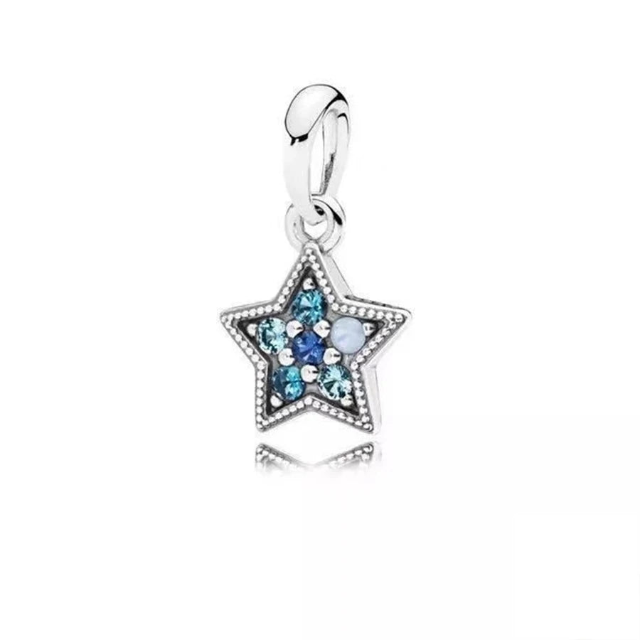 Blue Marine Organism Series Charm Jewelry Fit Original 925 Sterling Silver