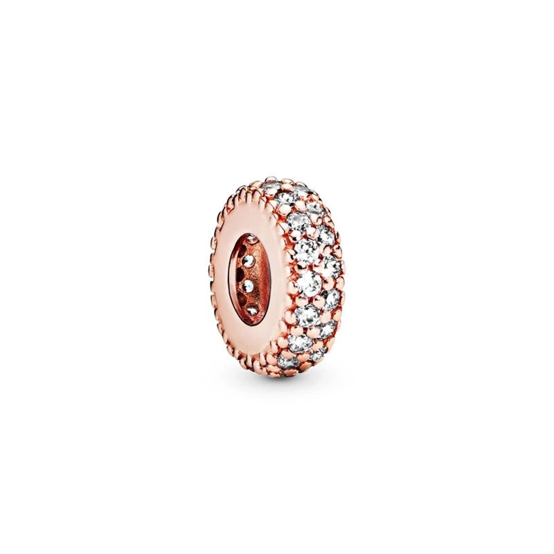 Hot Sale Rose Gold Charm Beads Fit Original 925 Silver Bracelet Women Jewelry