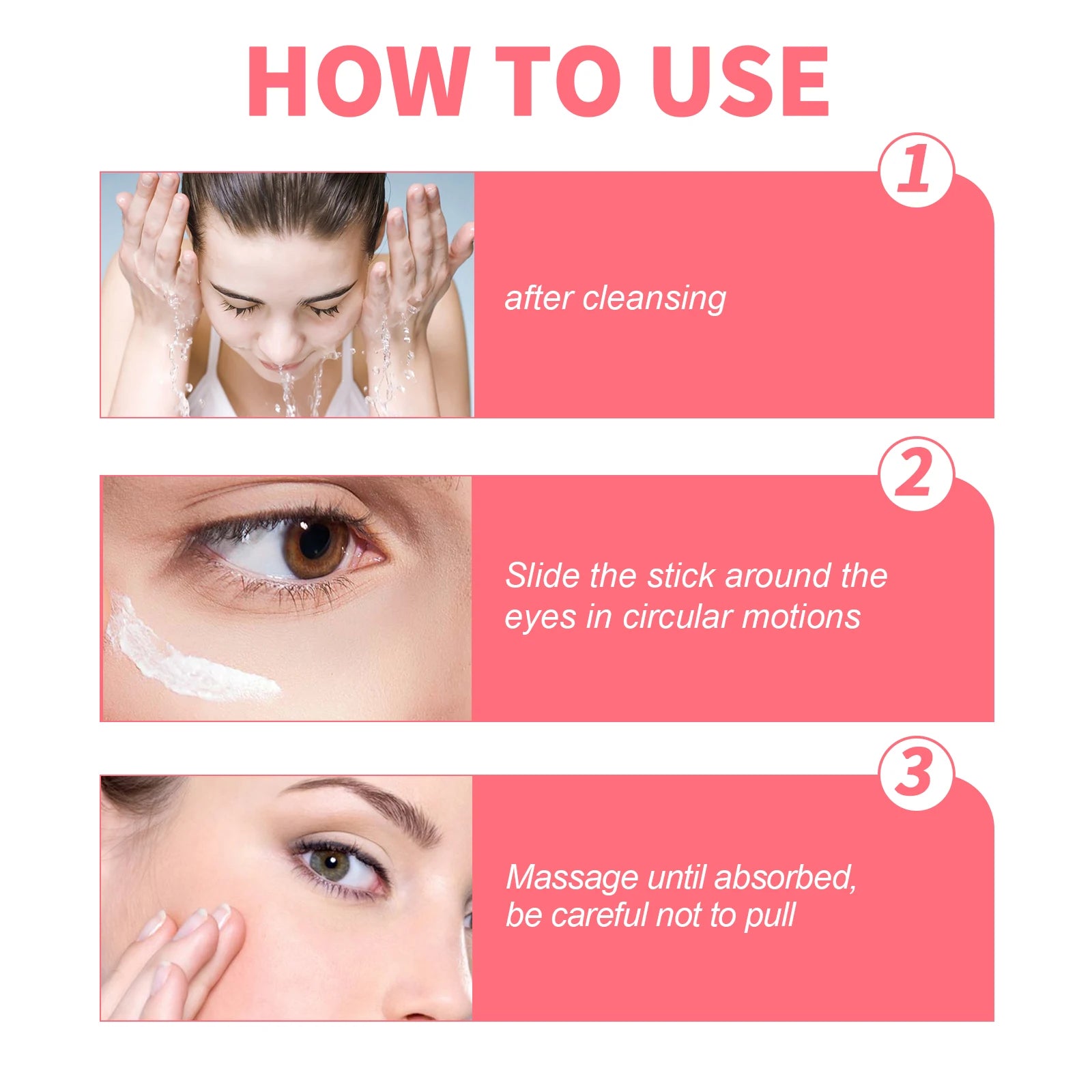 Retinol Eye Cream Stick Lightening Dark Circles Anti-Puffiness Smooth Brightening Moisturizing Firming Under Eye