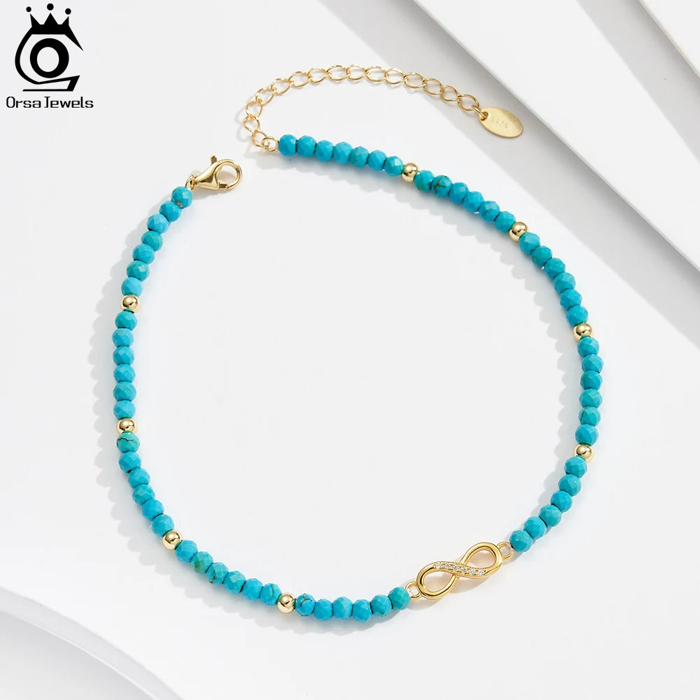 925 Sterling Silver Infinity Anklet for Women