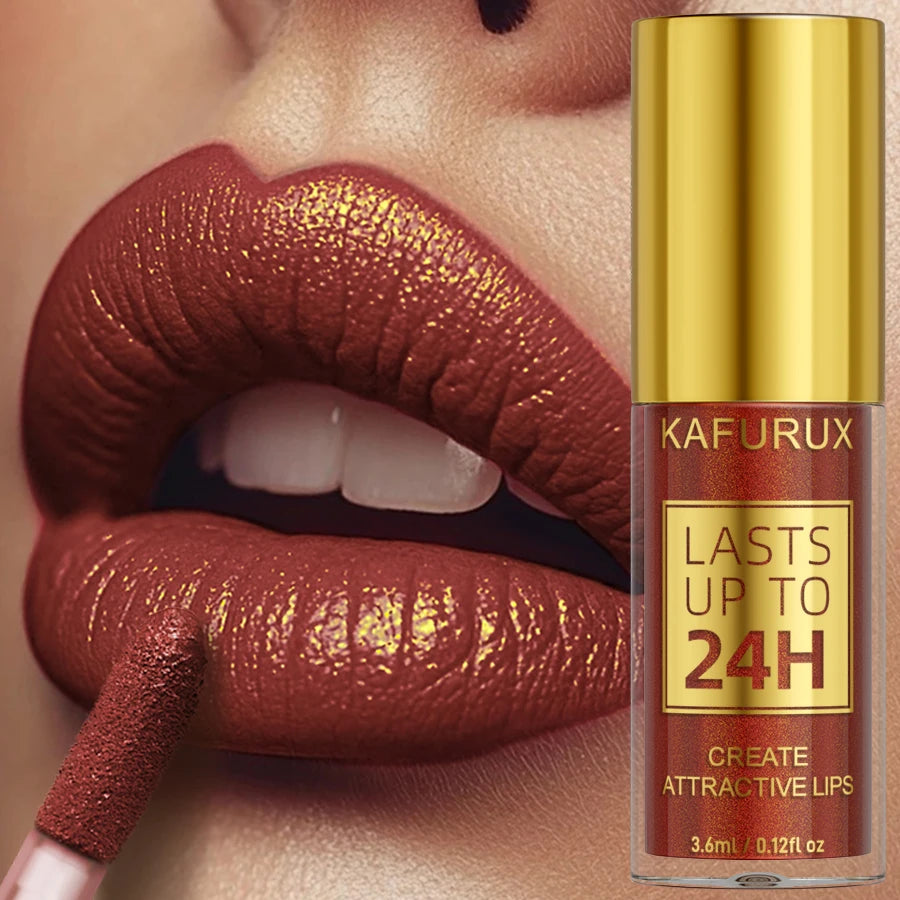 Metallic Lip Glaze Shiny Long Lasting Lip Gloss Waterproof Makeup Lip Oil