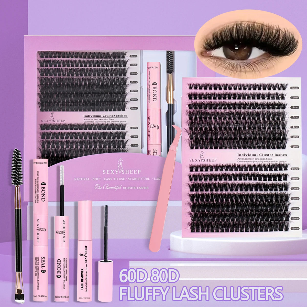 Eyelashes Extensions Individual Lashes Cluster Natural Segmented