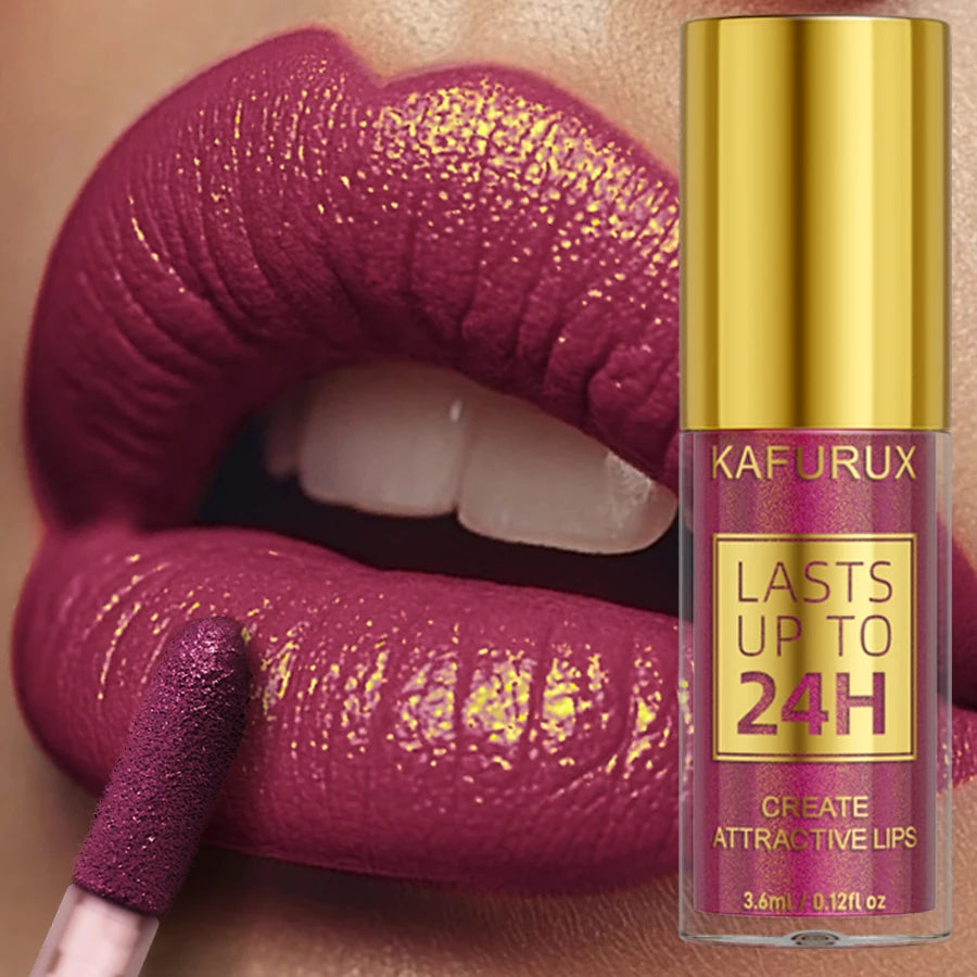 Metallic Lip Glaze Shiny Long Lasting Lip Gloss Waterproof Makeup Lip Oil