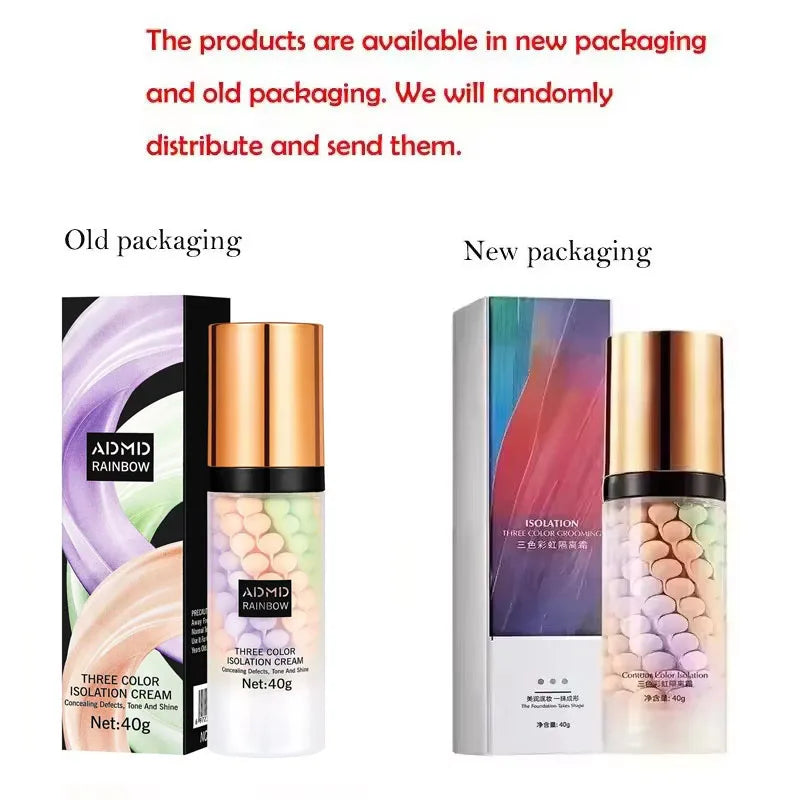Face Makeup Primer Tri-color Cream Brighten Contour Color