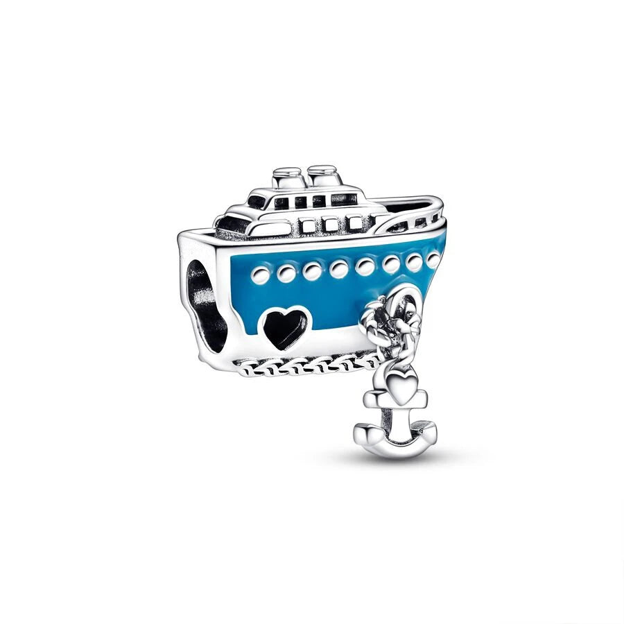 Blue Marine Organism Series Charm Jewelry Fit Original 925 Sterling Silver