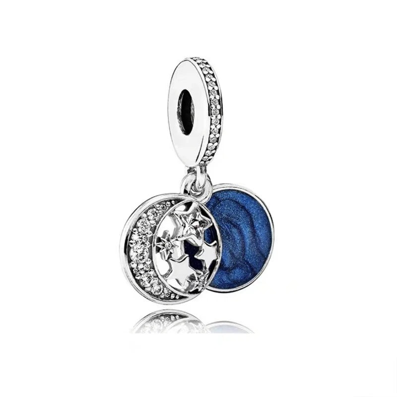 Blue Marine Organism Series Charm Jewelry Fit Original 925 Sterling Silver