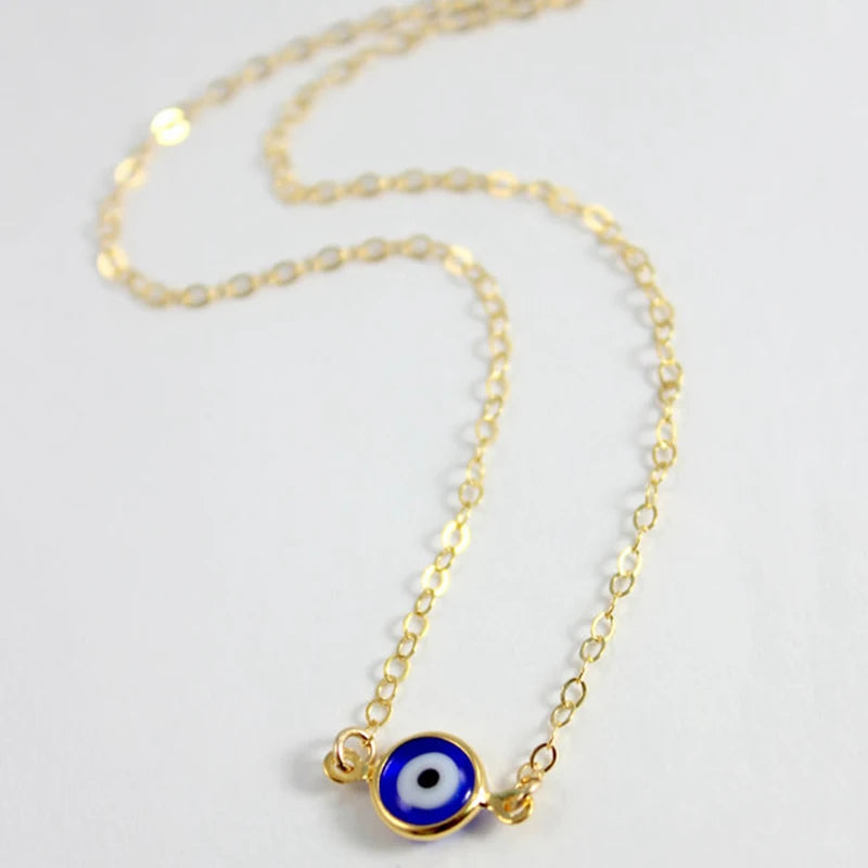 Boho Crystal Evil Eye Pendant Necklace For Women