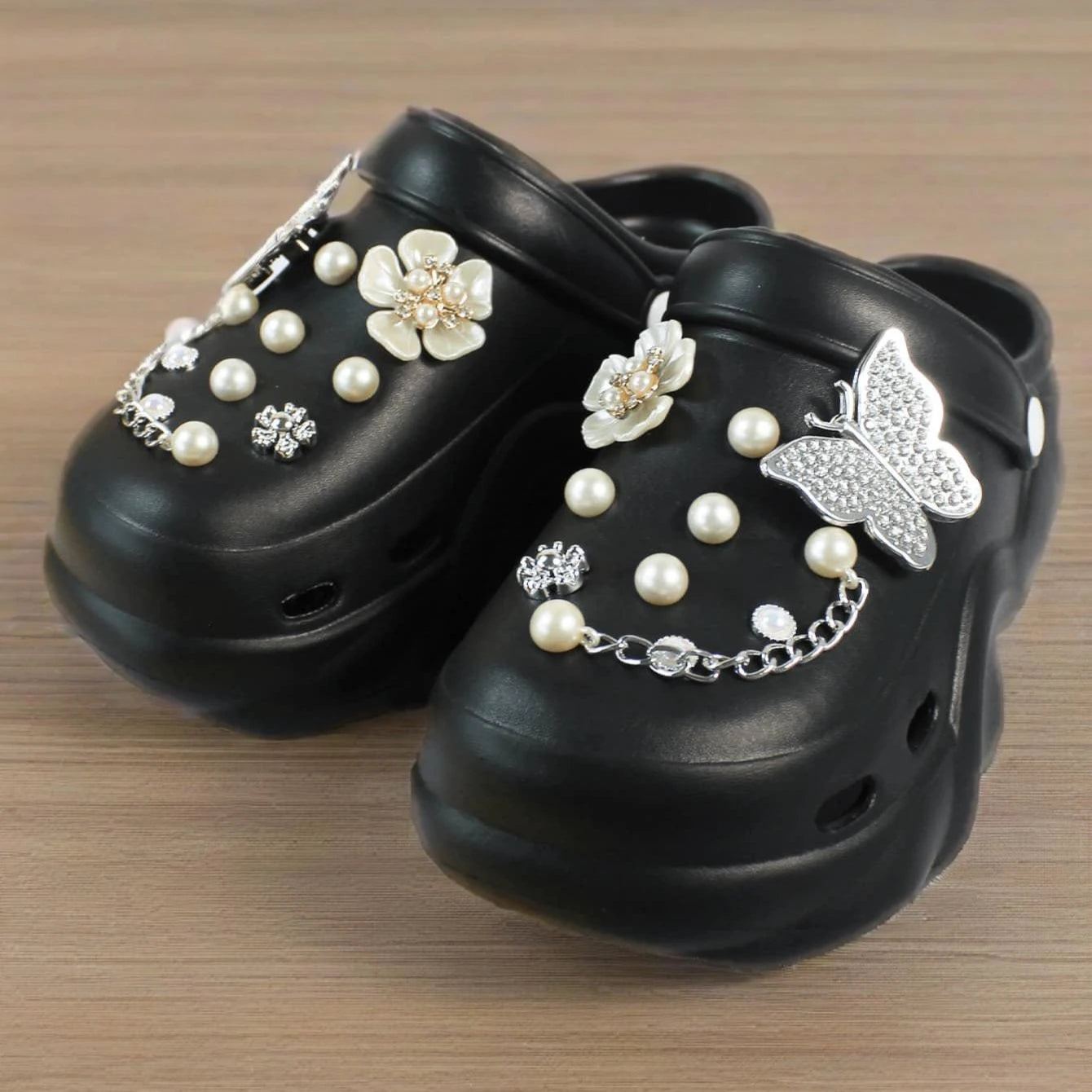 Fashion Bow Decor CROCS Sandals