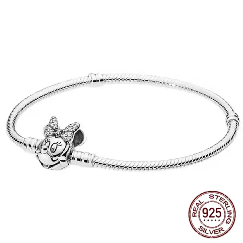 925 fine heart-shaped snake bone bracelet for women