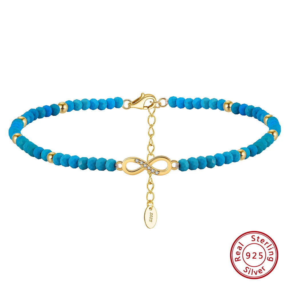 925 Sterling Silver Infinity Anklet for Women