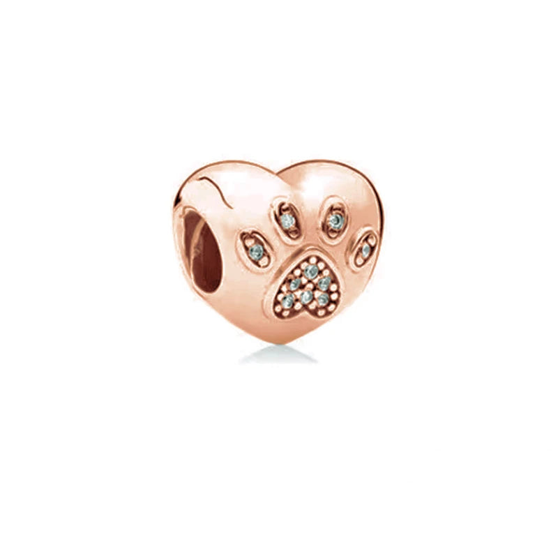 Hot Sale Rose Gold Charm Beads Fit Original 925 Silver Bracelet Women Jewelry