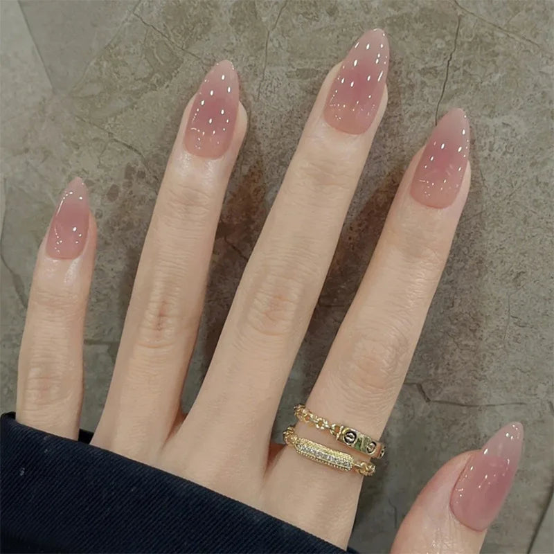 Cat Eye French Sheer Manicure Tip Art 3D Acrylic Nails