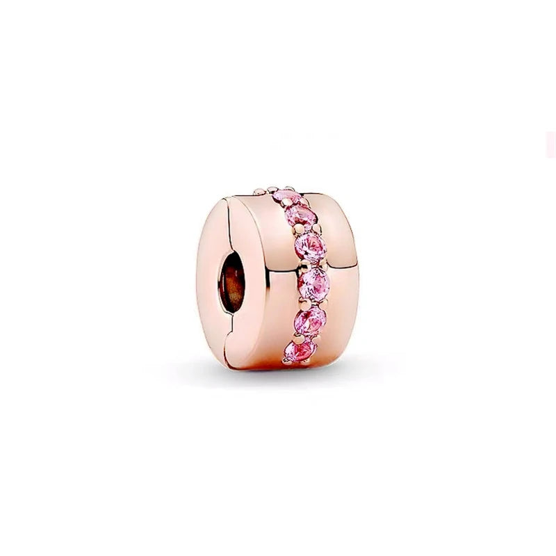 Hot Sale Rose Gold Charm Beads Fit Original 925 Silver Bracelet Women Jewelry