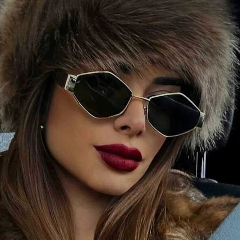 Polygonal Sunglasses for Women Small Frame