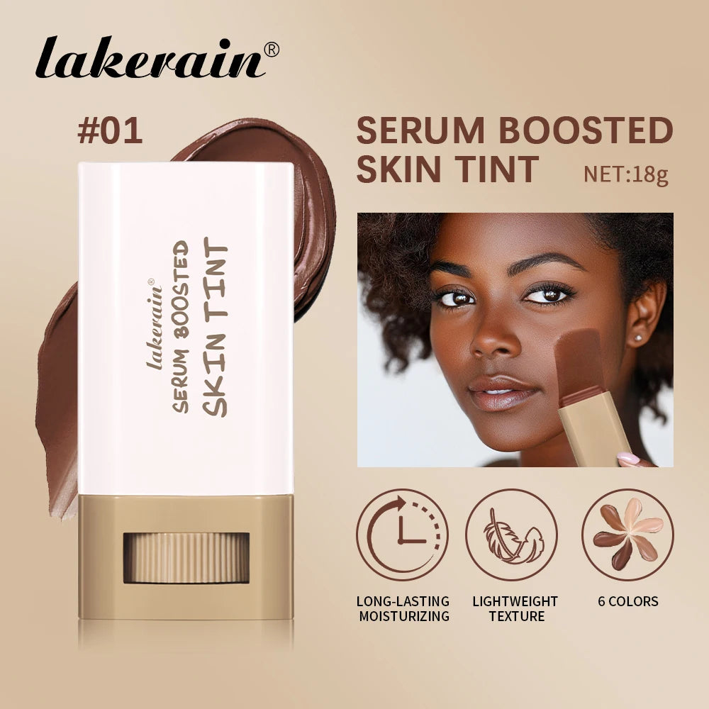 Stick Serum Boosted Skin Tint Foundation, Smooth Plumper Hight Coverage.