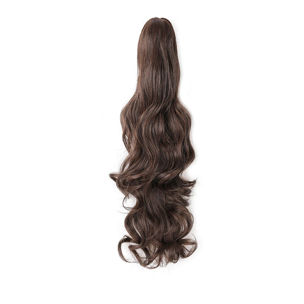 Ponytail Extension Synthetic Claw Clip in Hairpiece Curly Wavy.