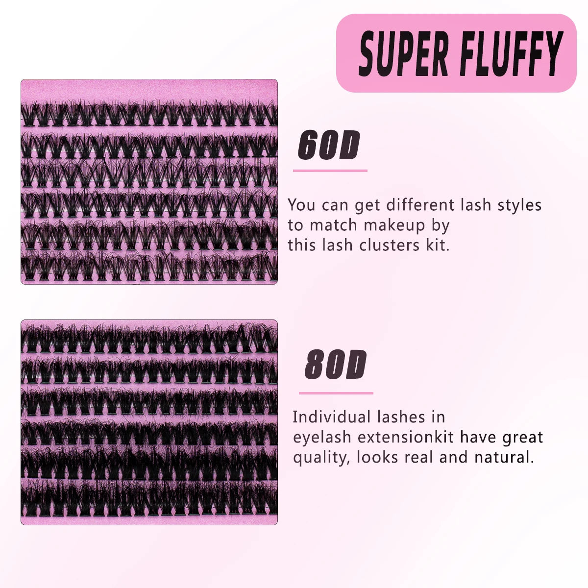 Eyelashes Extensions Individual Lashes Cluster Natural Segmented