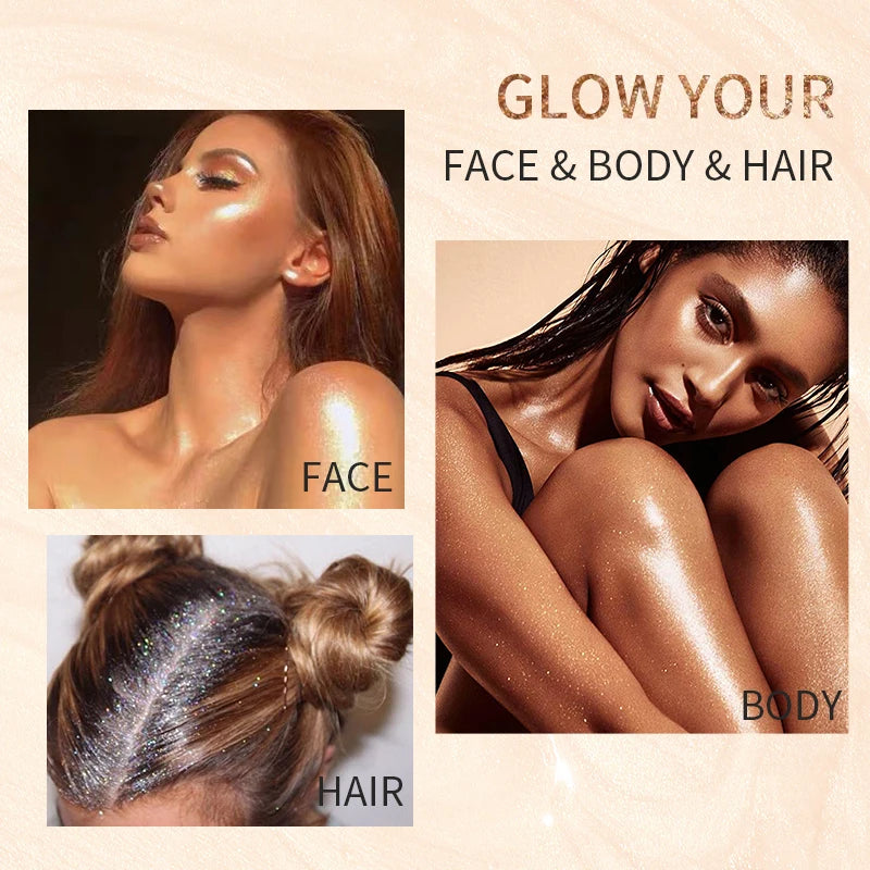 Body Liquid Highlighter Facial Contour Long Lasting Sequin Illuminating