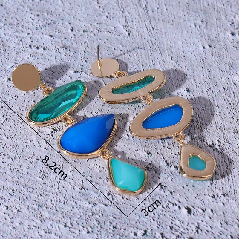 Boho Elegant Geometric Crystal Drop