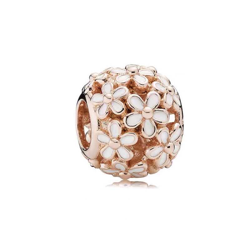 Hot Sale Rose Gold Charm Beads Fit Original 925 Silver Bracelet Women Jewelry