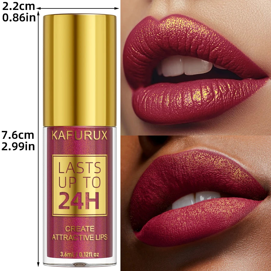 Metallic Lip Glaze Shiny Long Lasting Lip Gloss Waterproof Makeup Lip Oil
