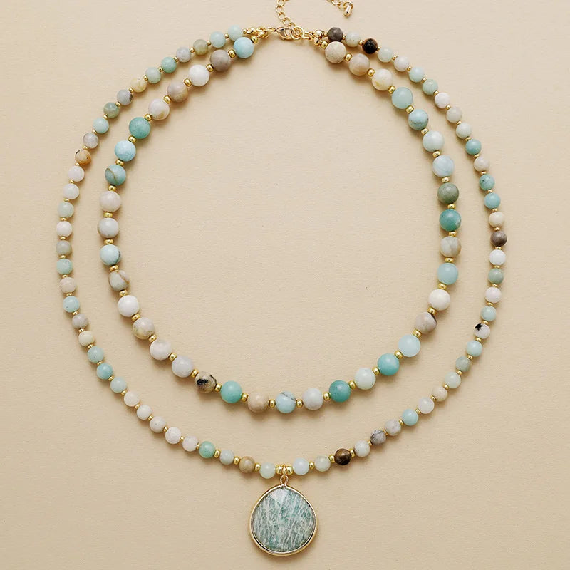 Natural Stones Crystal Heart Teardrop Pendant Necklaces - Bohemia Gemstones