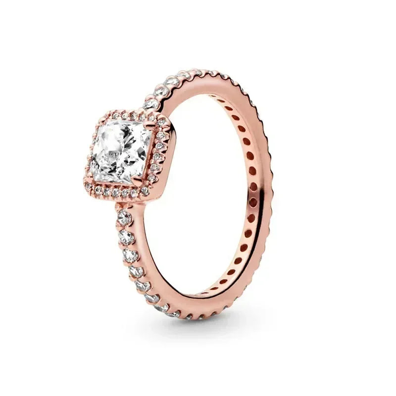 Exquisite 925 sterling silver rose gold women&
