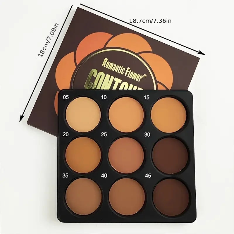 Dark Bronze Foundation Palette, Contouring, Concealer, Makeup Setting.