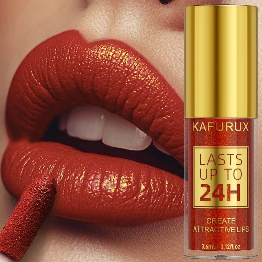 Metallic Lip Glaze Shiny Long Lasting Lip Gloss Waterproof Makeup Lip Oil