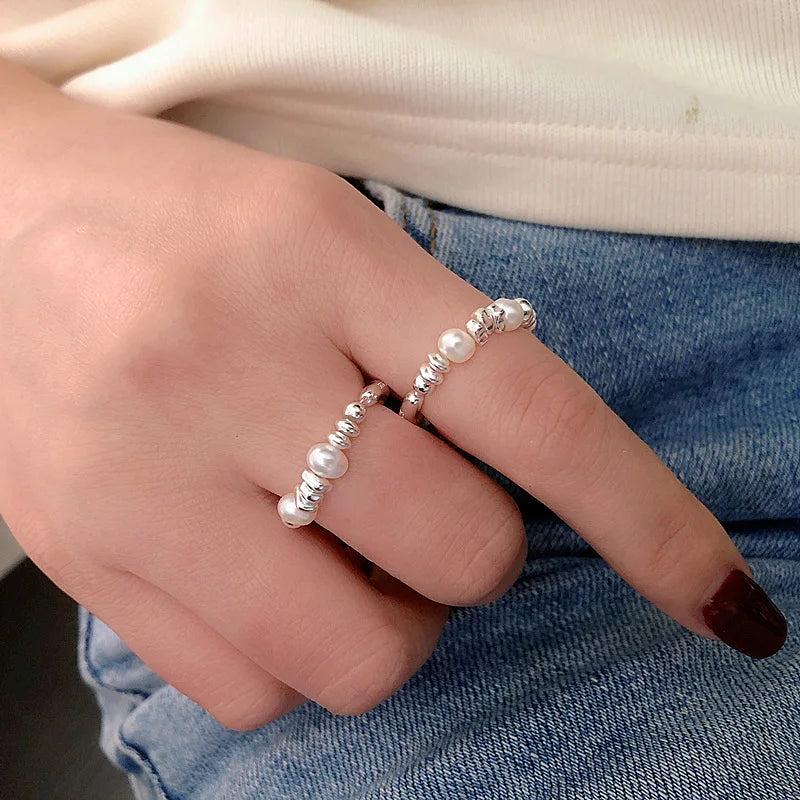 925 Sterling Silver Rings for Women Freshwater Pearl