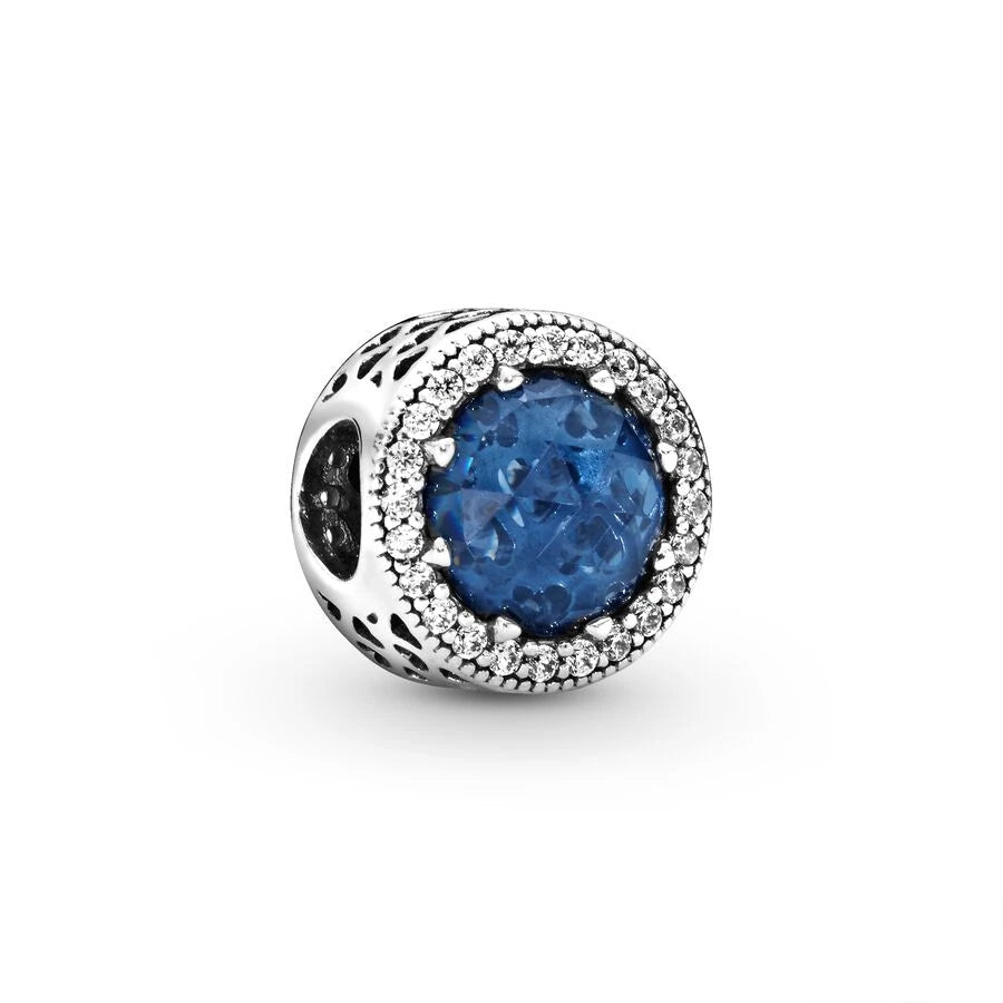 Blue Marine Organism Series Charm Jewelry Fit Original 925 Sterling Silver