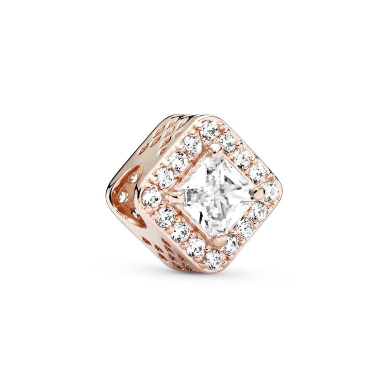 Hot Sale Rose Gold Charm Beads Fit Original 925 Silver Bracelet Women Jewelry