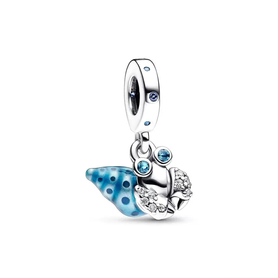 Blue Marine Organism Series Charm Jewelry Fit Original 925 Sterling Silver