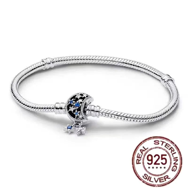 925 fine heart-shaped snake bone bracelet for women