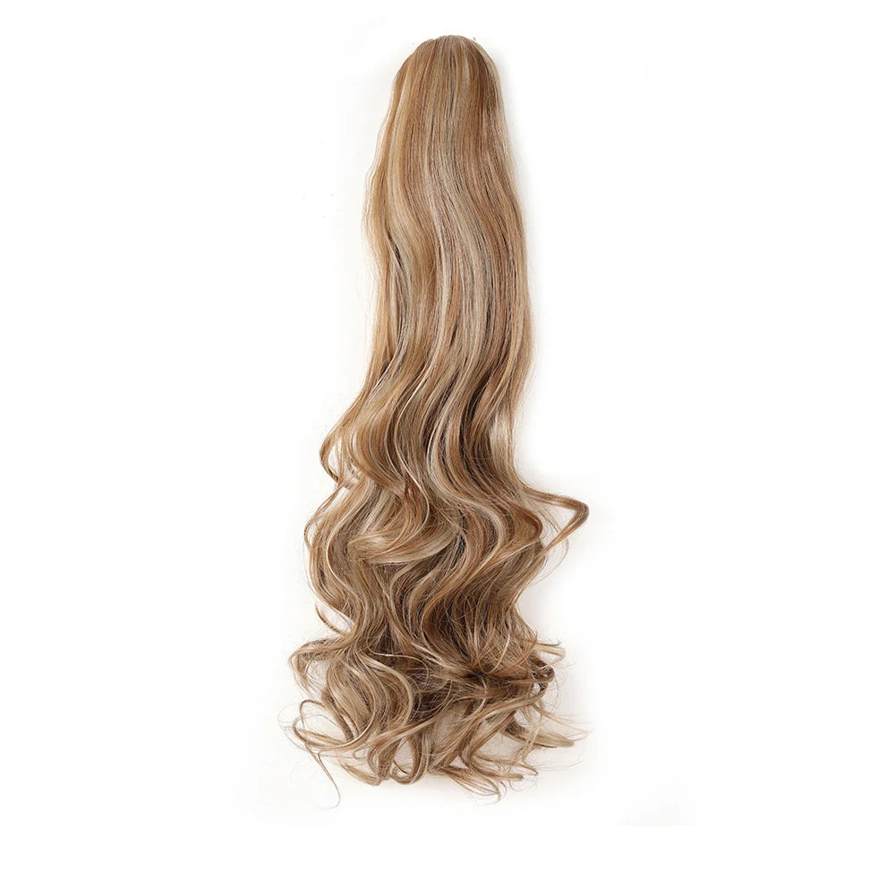 Ponytail Extension Synthetic Claw Clip in Hairpiece Curly Wavy.