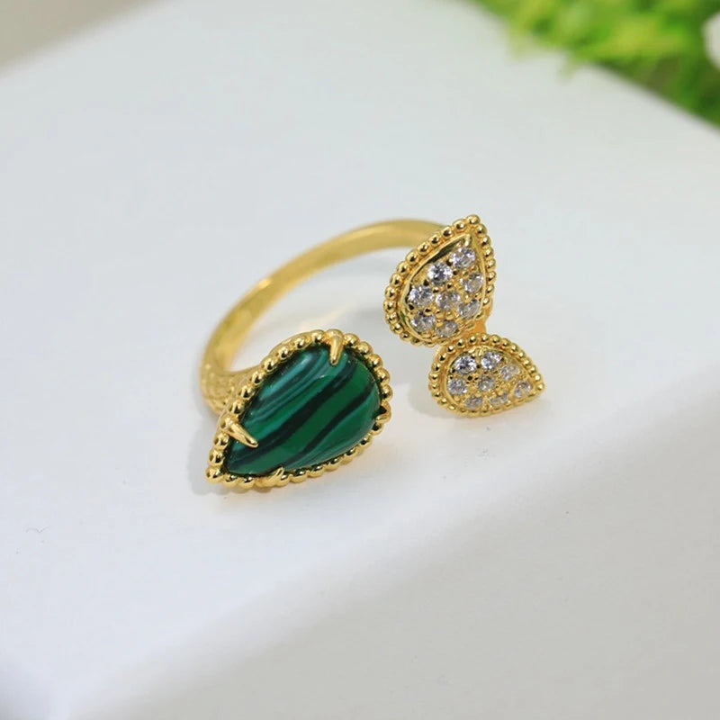 Gemstone Water Drop Ring for Women&