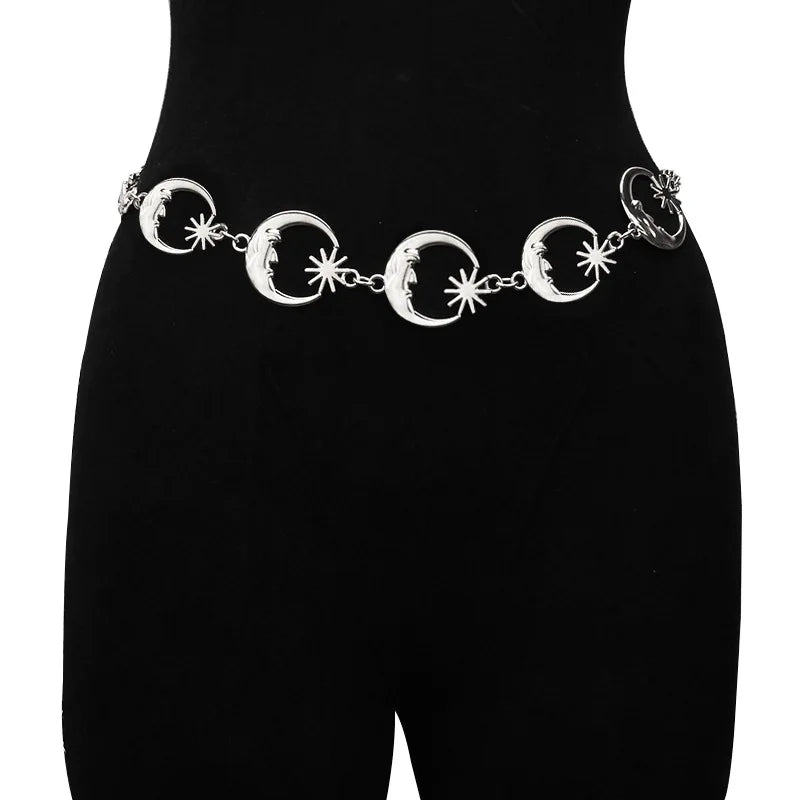 Moon Sun Waist Chain Metal Waist Belts for Women