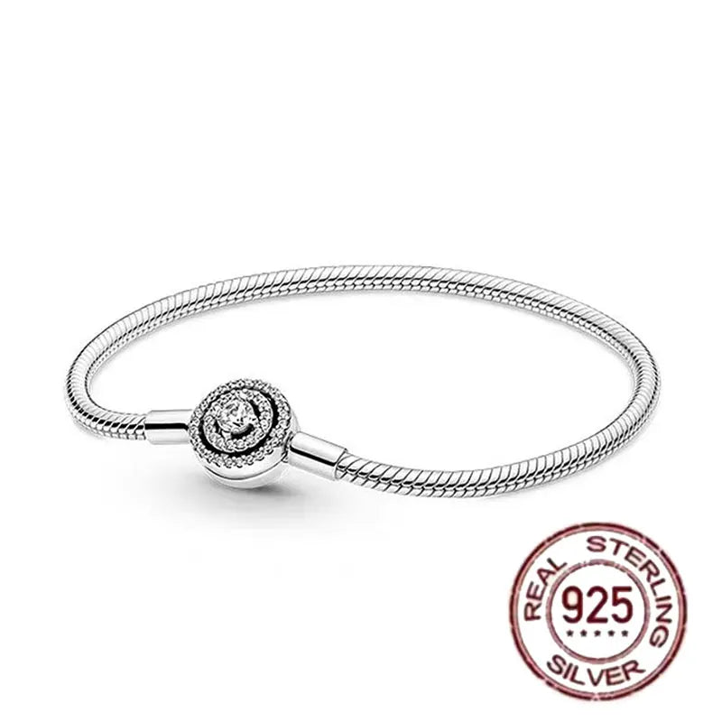 925 fine heart-shaped snake bone bracelet for women