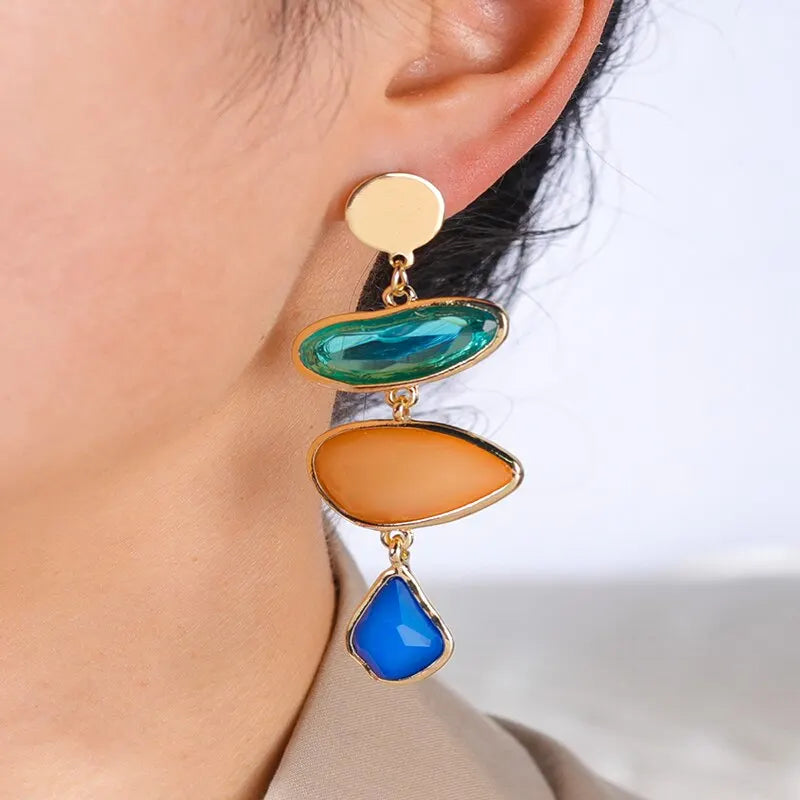 Boho Elegant Geometric Crystal Drop