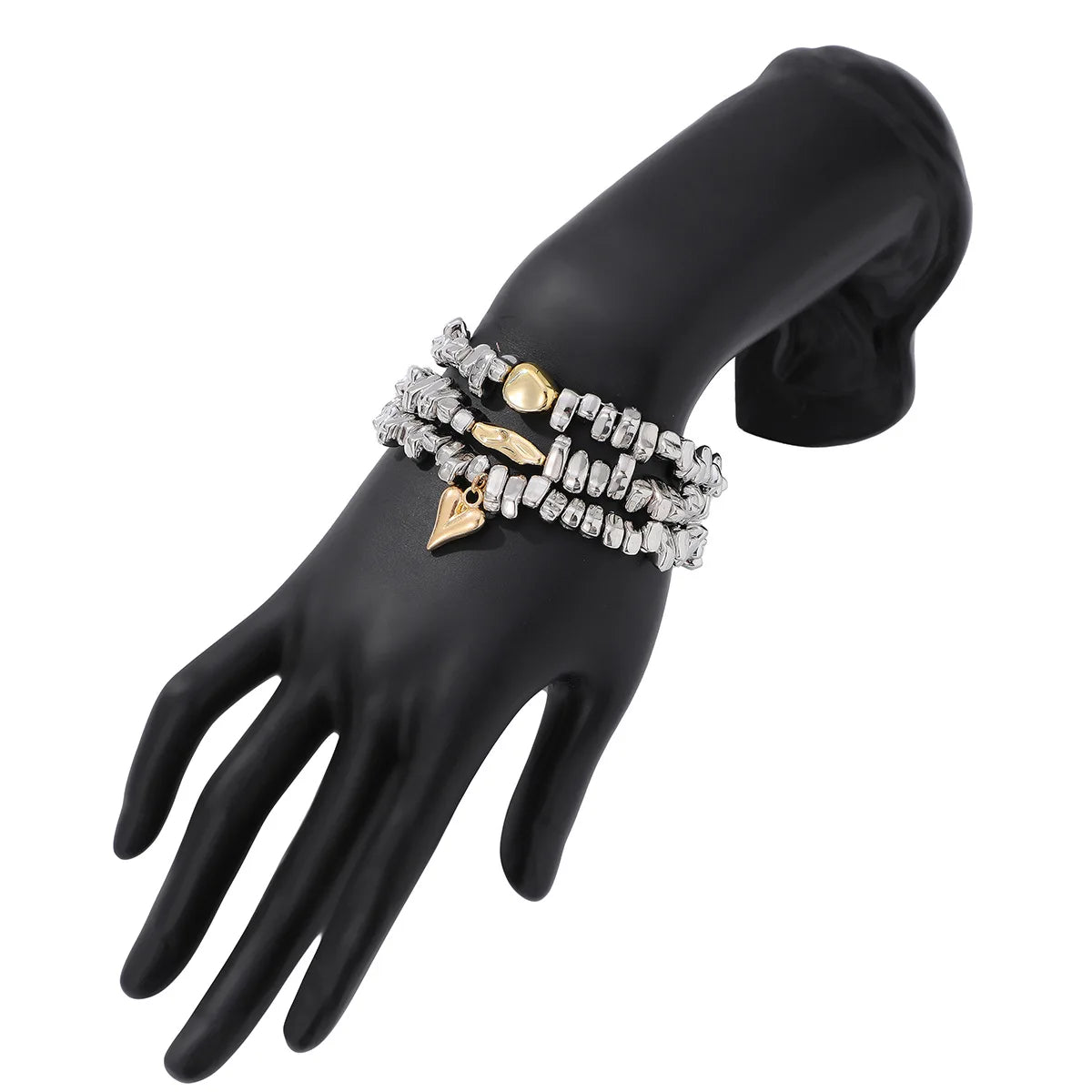 Fashion Bead Heart-Shaped Pendant Bracelet Set for Woman