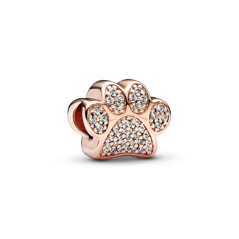 Hot Sale Rose Gold Charm Beads Fit Original 925 Silver Bracelet Women Jewelry