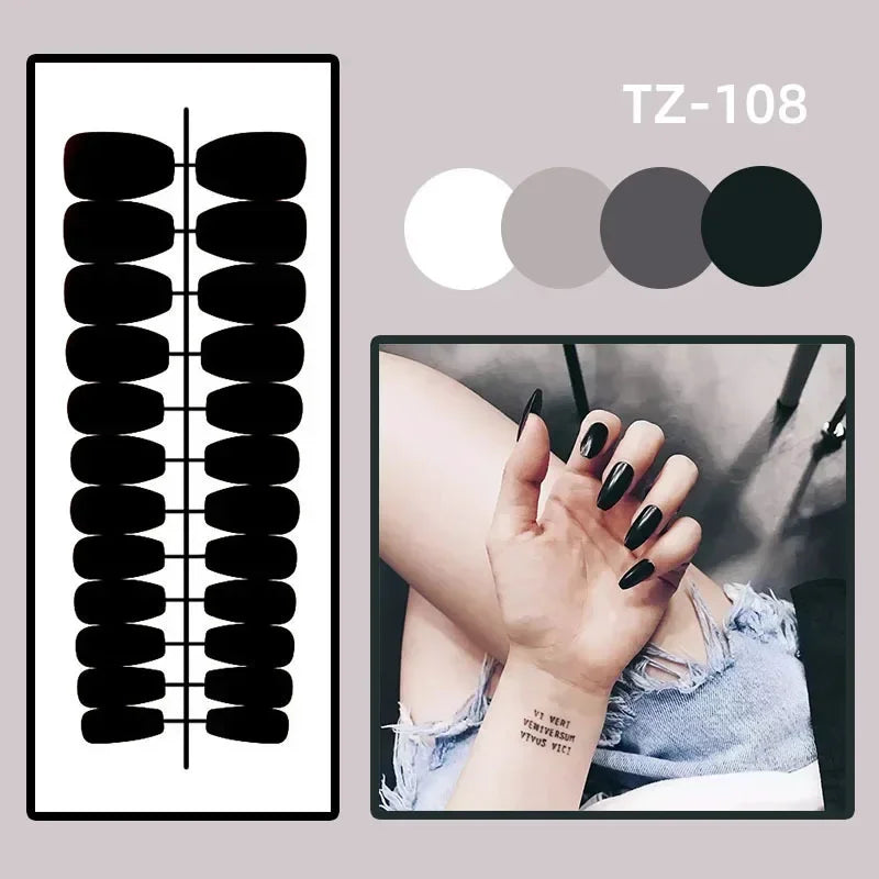 3D Ripple Design False Nails / Almond Tips nails - 24pcs