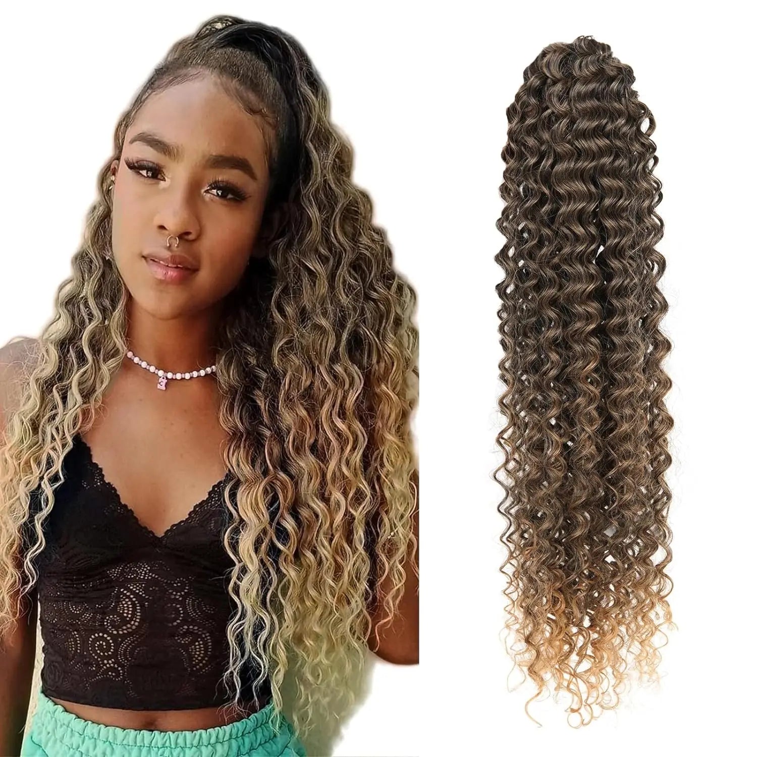 Curly Drawstring Ponytail Extension Synthetic Hair